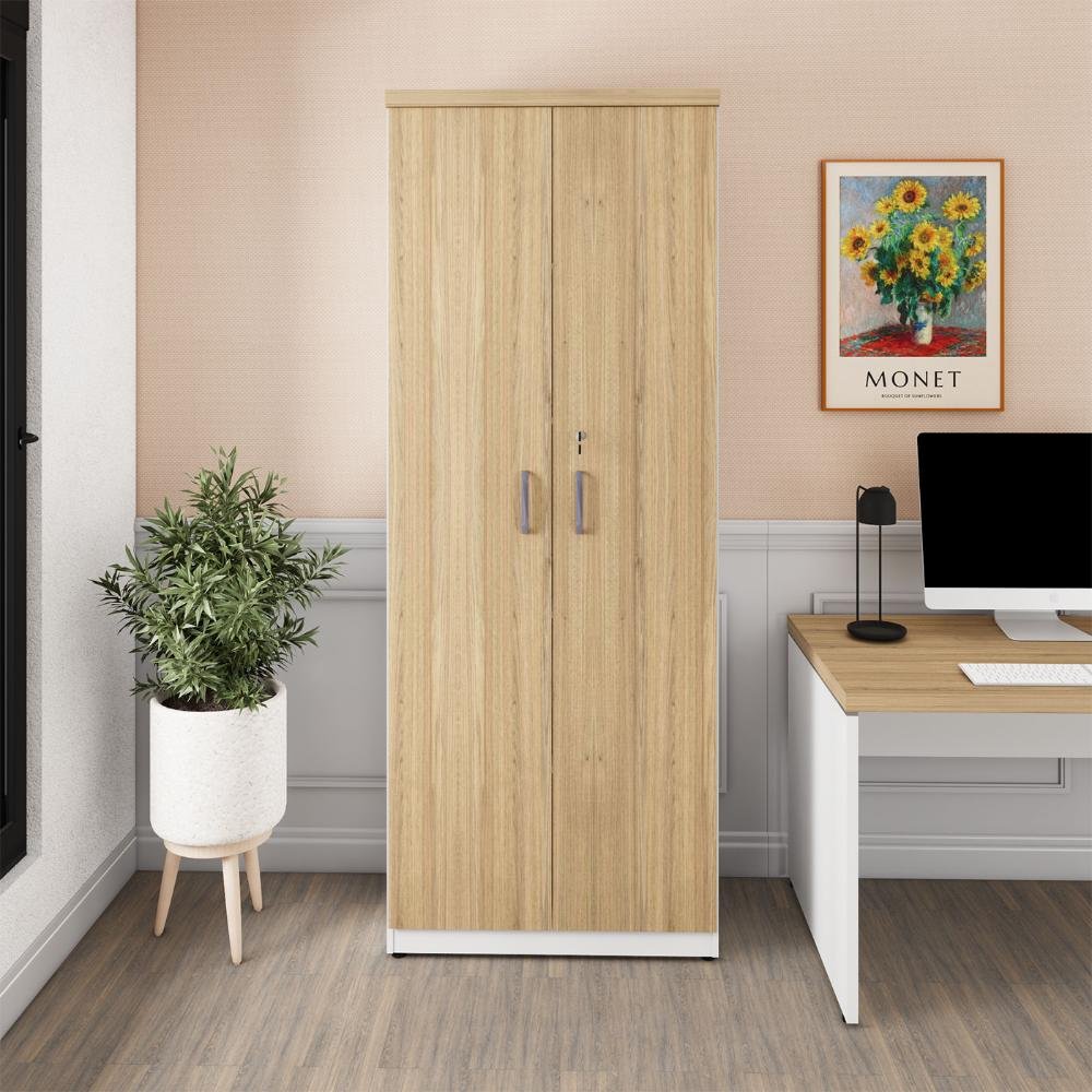 Armário Escritório Extra Alto 80cm X 210cm 2 Portas Chave F5