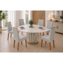 Ver imagem 1 de Mesa Sala Jantar Tokyo+6 Cadeiras Nara Neblina DJ Móveis