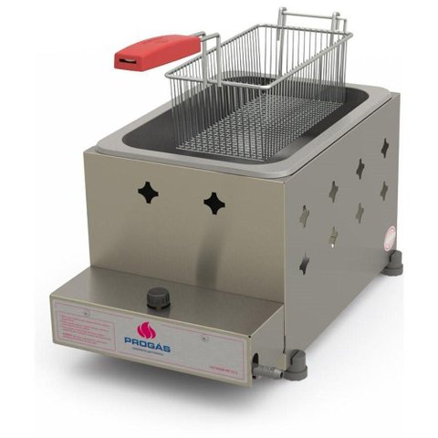 Tacho Fritador Retangular Fritura 1 Cesto Gas 5 Litros Óleo Pr-10g - Progás