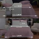 Ver imagem 4 de Kit Edredom Queen 200 Fios + Jogo Lençol 6 peças 100% Algodão Dupla Face Rosa Off White Casa Dona