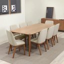 Ver imagem 1 de Conjunto de Jantar Mesa Retangular Harmony 8 Cadeiras Kalina - Natural C/ Palha