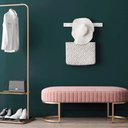 Ver imagem 2 de Banco Recamier Base em Aço Dourado Glow Zahav:Veludo Rosa