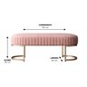 Banco Recamier Base em Aço Dourado Glow Zahav:Veludo Rosa - 3