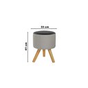 Ver imagem 3 de Kit Conjunto 02 Puff Duna Redondo Pé Palito Banqueta para Os Pés Decorativa Estofada(cinza Claro/pre