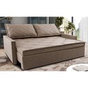 Ver imagem 1 de Sofá Sem Caixa Retrátil e Reclinável 1,85m Cama inBox Loft Linho Bege Escuro