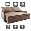 Ver imagem 3 de Sofá Sem Caixa Retrátil e Reclinável 1,85m Cama inBox Loft Linho Bege Escuro