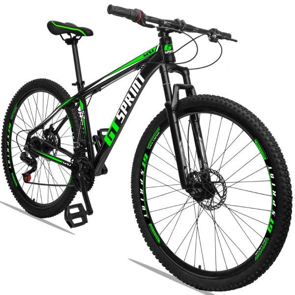 Bicicleta Aro 29 GT Sprint MX1 Aluminum 21v Freio a Disco Preto e Verde - 2