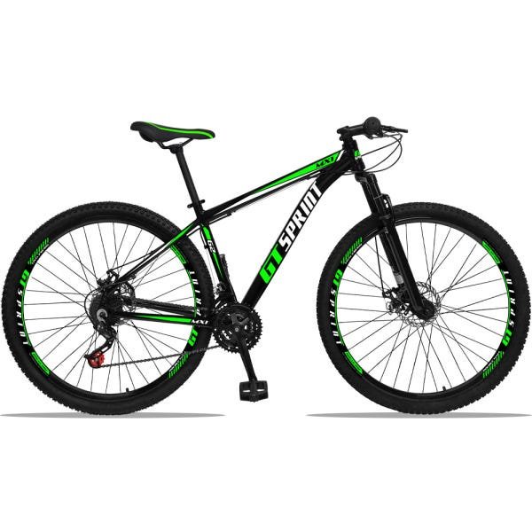 Bicicleta Aro 29 GT Sprint MX1 Aluminum 21v Freio a Disco Preto e Verde - 1