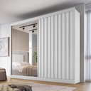 Ver imagem 1 de Guarda-roupa Atlanta 2 Portas 4 Gavetas com Espelho Ripado 100% Mdf Branco Acetinado - Mademarques