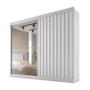 Ver imagem 2 de Guarda-roupa Atlanta 2 Portas 4 Gavetas com Espelho Ripado 100% Mdf Branco Acetinado - Mademarques