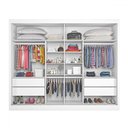 Ver imagem 3 de Guarda-roupa Atlanta 2 Portas 4 Gavetas com Espelho Ripado 100% Mdf Branco Acetinado - Mademarques