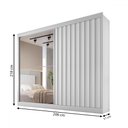 Ver imagem 4 de Guarda-roupa Atlanta 2 Portas 4 Gavetas com Espelho Ripado 100% Mdf Branco Acetinado - Mademarques