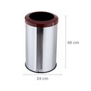 Ver imagem 2 de Lixeira Aço Inox Com Aro Plástico Lixo Reciclável Cozinha 20 Litros - Marrom