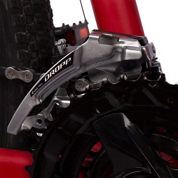 Bicicleta Aro 29 Dropp Z7-x Freio Hidráulico 27V Suspensão com Trava Cinza e Vermelho - 6