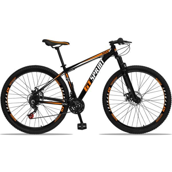 Bicicleta Aro 29 GT Sprint MX1 Aluminum 21v Freio a Disco Preto e Laranja - 1