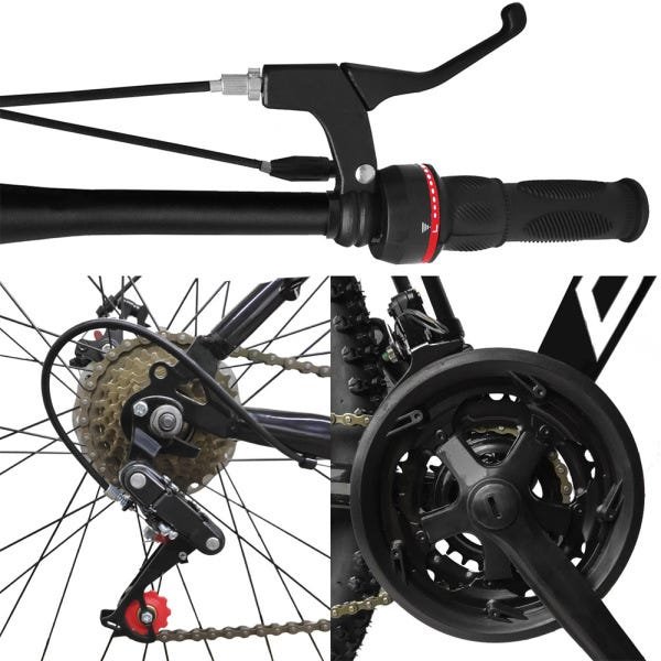 Bicicleta Aro 29 GT Sprint MX1 Aluminum 21v Freio a Disco Preto e Vermelho - 4