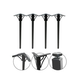 Kit 4 Pé 75cm Mesa Metalon Preto Reforçados - 1