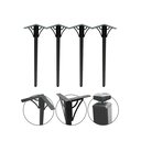 Ver imagem 1 de Kit 4 Pé 75cm Mesa Metalon Preto Reforçados