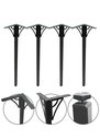 Ver imagem 1 de Kit 4 Pé 75cm Mesa Metalon Preto Reforçados