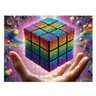 Quebra-cabeça Decorativo Cubo Mágico Abstrato de 300 Peças Mdf - 1