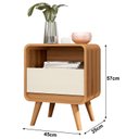 Ver imagem 5 de Mesa de Cabeceira Retrô Compacta 1 Gaveta 1 Nicho Channel - Fabrimoveis Nature Off White