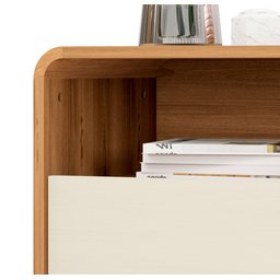 Mesa de Cabeceira Retrô Compacta 1 Gaveta 1 Nicho Channel - Fabrimoveis Nature Off White - 3