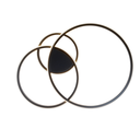 Ver imagem 2 de Plafon Arco Ring Anel Triplo Led 3000k Preto SL ILuminação