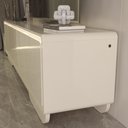 Ver imagem 3 de Rack para TV 75 e 85 Polegadas com LED Arcus Estilo Orgânico 218 cm - Off White