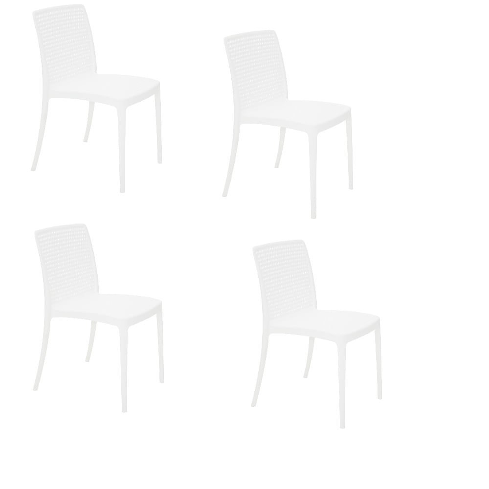 Conjunto de 4 Cadeiras Tramontina Isabelle em Polipropileno e Fibra de Vidro Branca