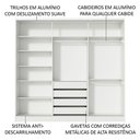 Ver imagem 6 de Guarda Roupa Casal 100% Mdf Madesa Zurique 3 Portas de Correr com Espelho - Branco/preto