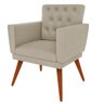 Poltrona Decorativa Pés Palito Nina Encosto Estilo Capitonê Bege - DS Estofados - 3