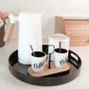 Ver imagem 2 de Bandeja Redonda com Alça Bandeija de Café da Manhã Cantinho do Café Decorativa Mimo Style 35cm - Pre