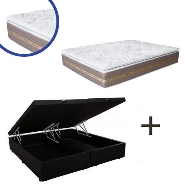 Base Box Baú Queen Bipartido Suede Preto 38x158x198 + Colchão Coimbra Molas Ensacadas Umaflex 33x158 é boa?