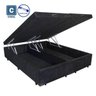 Base Box Baú Queen Bipartido Suede Preto 38x158x198 + Colchão Coimbra Molas Ensacadas Umaflex 33x158 - 2