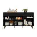 Ver imagem 3 de Balcão de Cozinha Gabinete Pia 150cm 3 Portas 1 Gaveta Retrô Florença Multimóveis MP2437 Preto