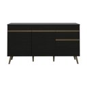 Ver imagem 6 de Balcão de Cozinha Gabinete Pia 150cm 3 Portas 1 Gaveta Retrô Florença Multimóveis MP2437 Preto