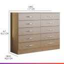 Ver imagem 3 de Cômoda Quarto Casal com 10 Gavetas 117x92 cm MDP Carvalho 3017 Prime