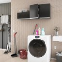 Ver imagem 2 de Kit Área de Serviço e Lavanderia com 02 Armários Aéreo 80cm 100% Mdf Preto - Abmaza Lux