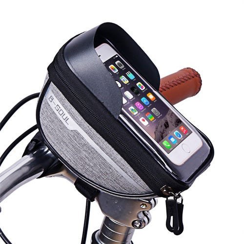 Bolsa Case Porta Celular Suporte Quadro Bike Bicicleta Phone Cinza - 1