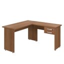 Ver imagem 1 de Mesa para Escritório em L 136cmx143cm Pleno Móveis 2 Gavetas 143cm Linea Marrom