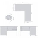 Ver imagem 2 de Mesa para Escritório em L 136cmx143cm Pleno Móveis 2 Gavetas 143cm Linea Marrom