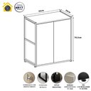 Ver imagem 2 de Armário Escritório Baixo 63cm X 36cm 2 Portas F5 Office Cor:nogal com Preto