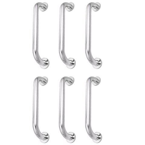 Alça de Apoio Barra 30cm Kit 6 Unidades Inox Cadeirante Idoso Acessibilidade Box Corrimao Banheiro C