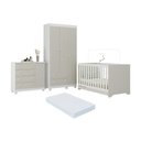 Ver imagem 1 de Quarto de Bebê Completo Berço Americano 3 em 1 Colchão Allegra Multimóveis Mp4606 Branco/off
