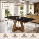 Ver imagem 5 de Mesa Retangular de 160cm Grande de Jantar com Tampo de Vidro:Preto