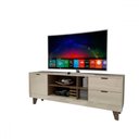 Ver imagem 3 de Rack para Tv até 60 Polegadas Oklahoma 1 Porta 2 Gavetas Off White/carvalho - Panorama Móveis