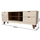 Ver imagem 5 de Rack para Tv até 60 Polegadas Oklahoma 1 Porta 2 Gavetas Off White/carvalho - Panorama Móveis