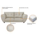 Ver imagem 5 de Sofá 2 Lugares Tulipa Linho Bege - ADJ Decor