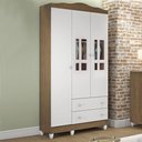 Ver imagem 5 de Quarto de Bebê Ariel Berço Mini Cama Mirelle Guarda Roupa Infantil 3 Portas Branco Amadeirado