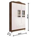 Ver imagem 7 de Quarto de Bebê Ariel Berço Mini Cama Mirelle Guarda Roupa Infantil 3 Portas Branco Amadeirado